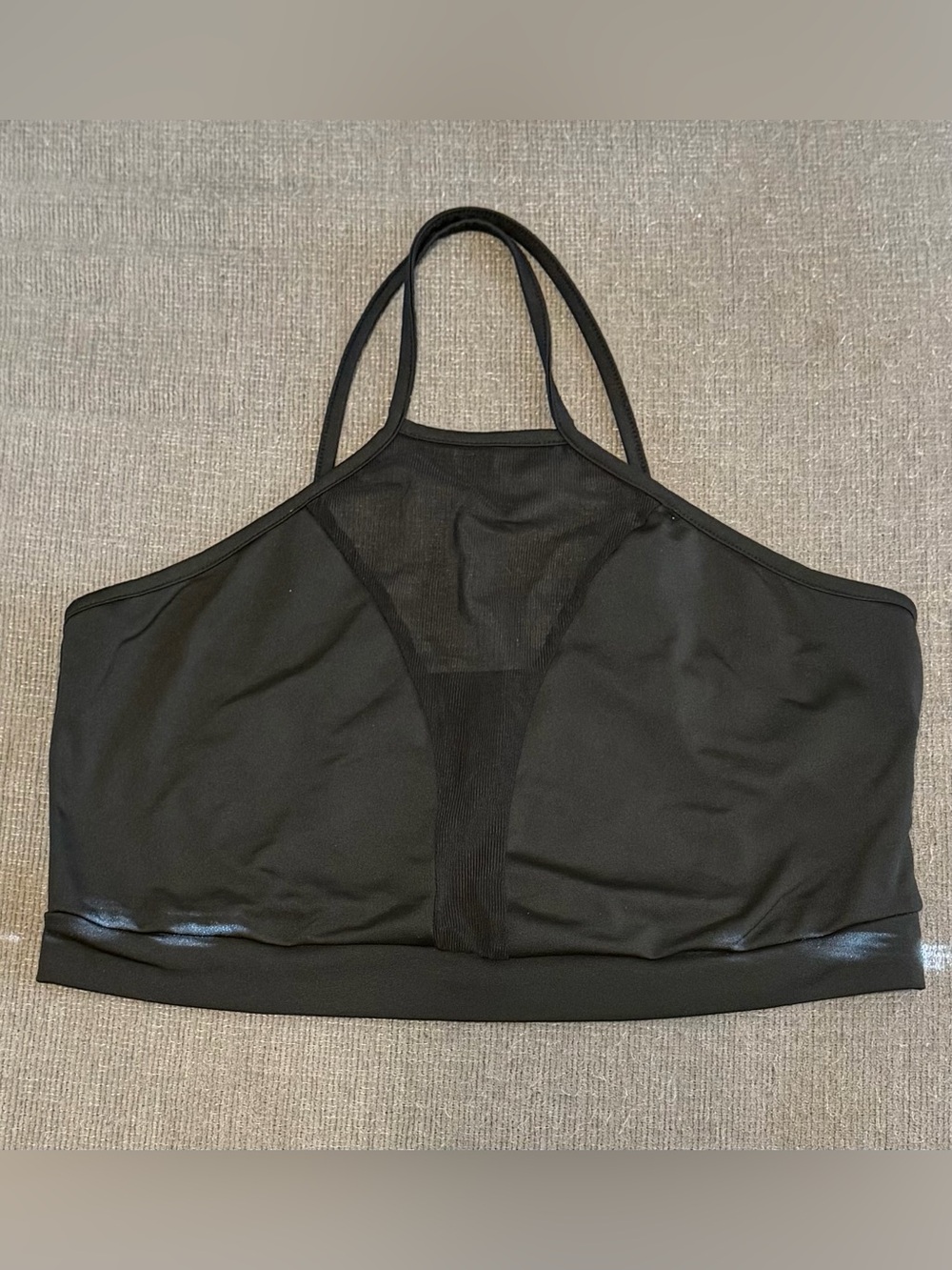 SHEIN Black High-Neck Mesh Sports Bralette